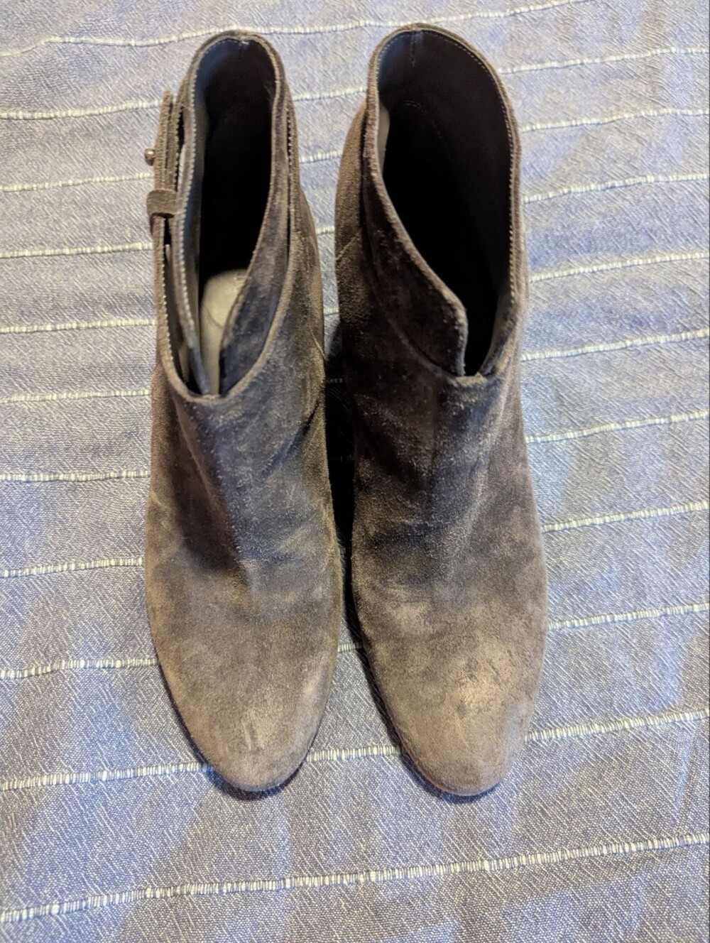 Vince Women's Dark Grey Suede Ankle Booties, 9